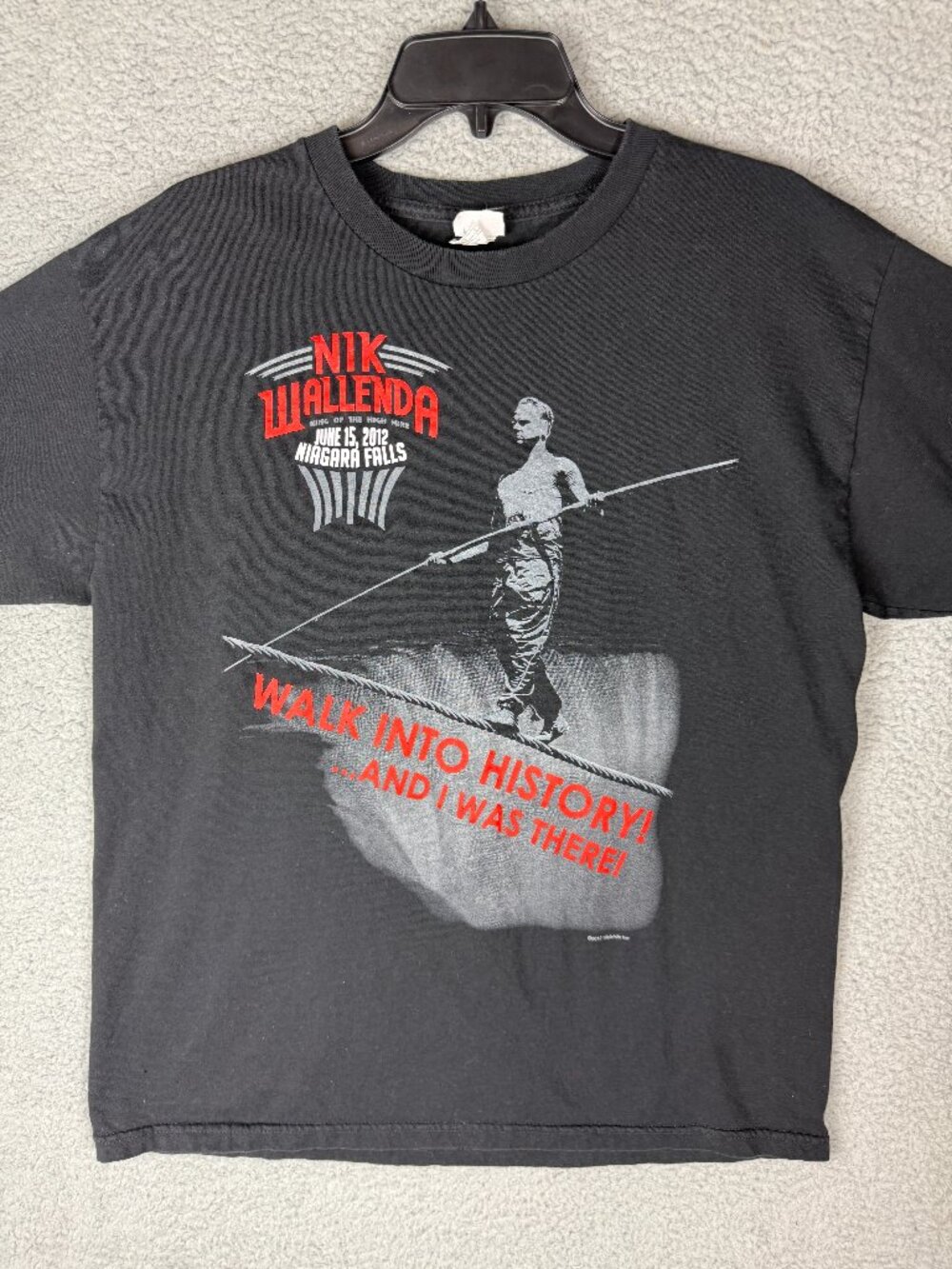 Nik Wallenda Niagara Falls 2012 Walk Into History Black T-Shirt Large